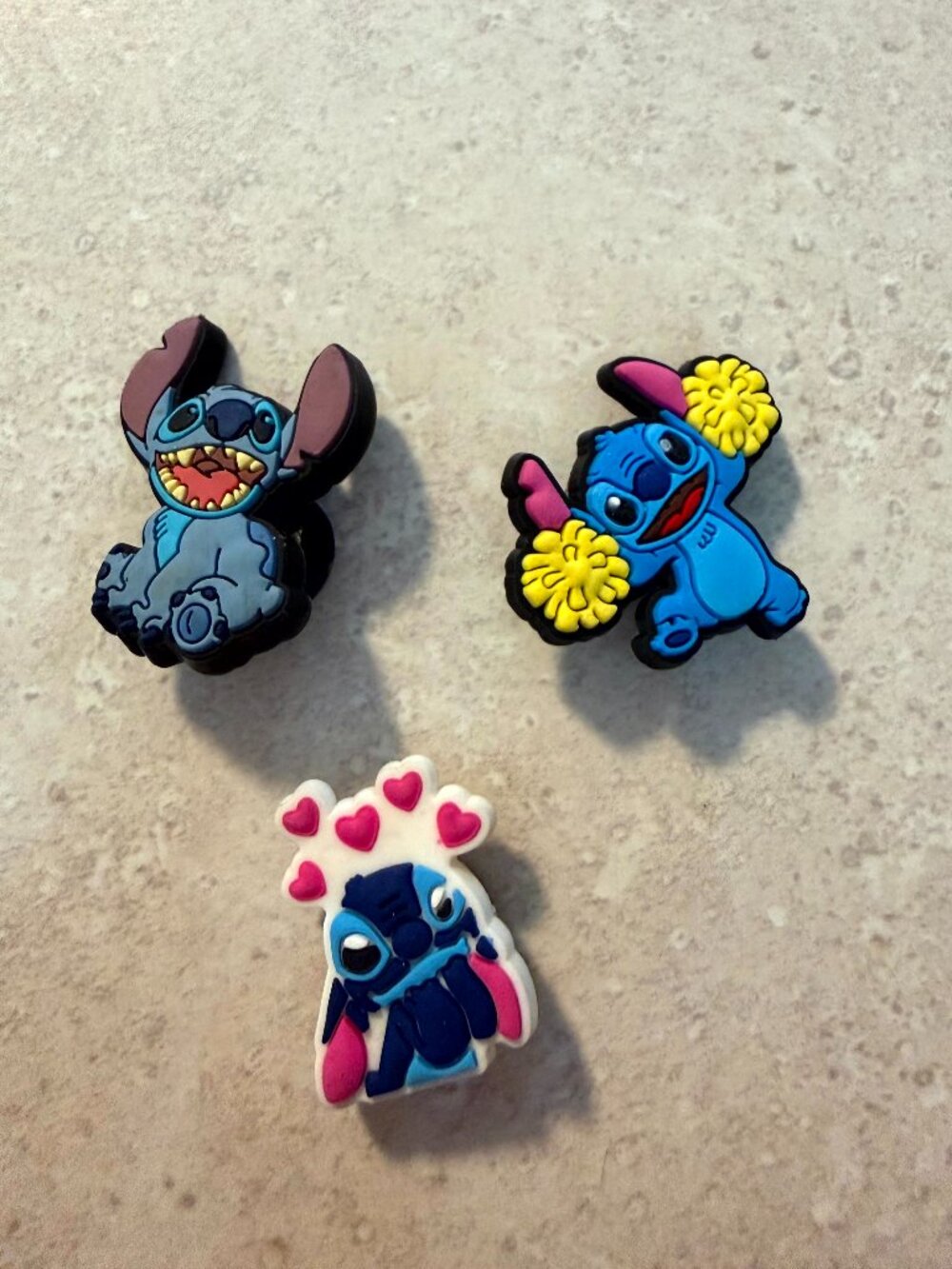 3 Stich Croc Shoe Charms Great condition